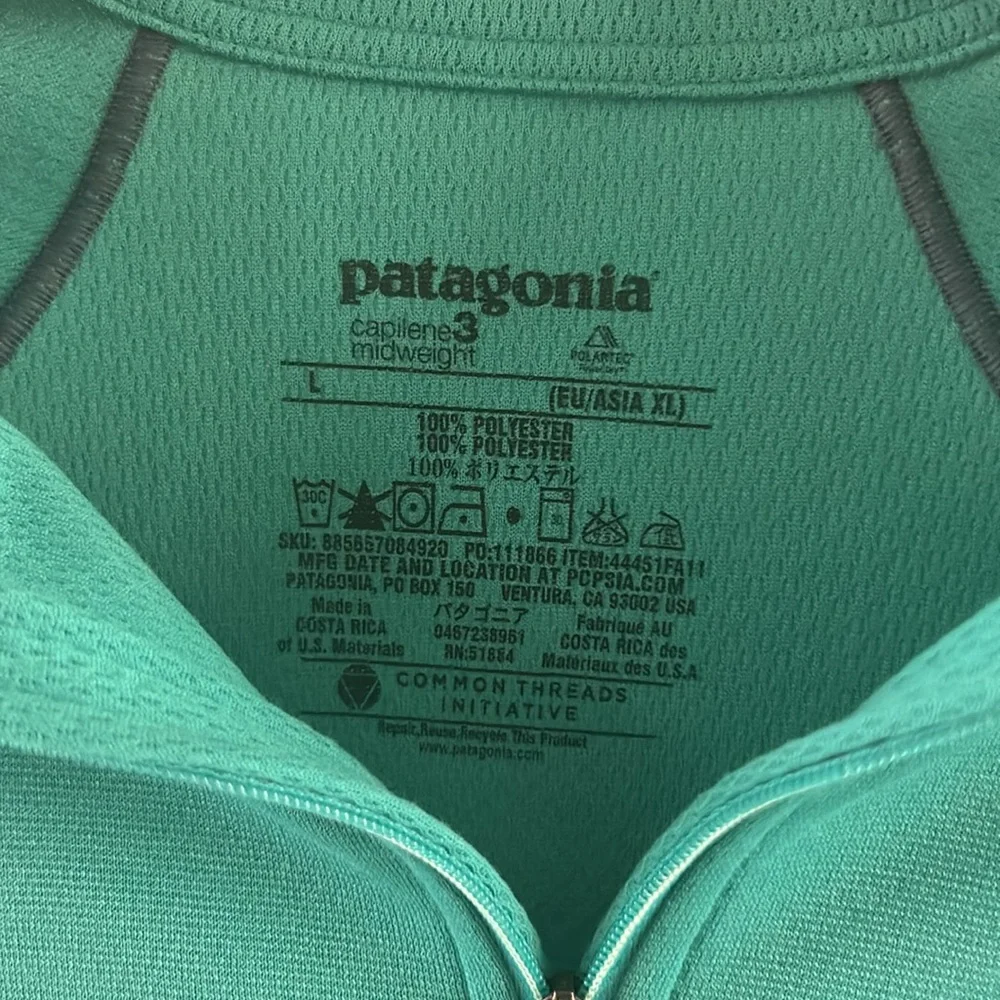 Patagonia Capilene Midweight Zip-Neck Top L - Picture 2 of 6